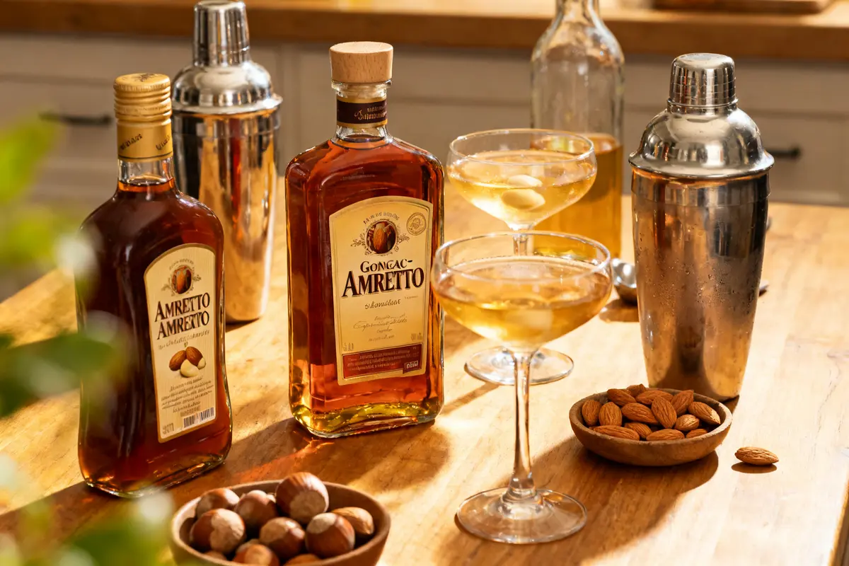 Bouteilles de liqueur amaretto avec amandes et cocktails par quoi remplacer l amaretto